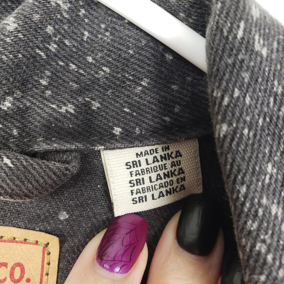 Levi Size S Denim Trucker Jacket Stonewash Gray Speckle Grunge Punk Rocker - Picture 4 of 10